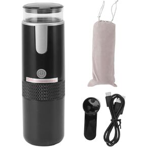 Mumusuki Portable Electric Espresso Machine, Mini Car Coffee Maker Handheld Coffee Maker Manually Operated for Camping for K Cup Capsules Ground Coffee