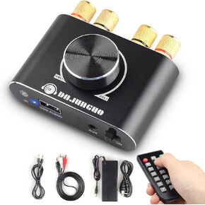 Audio Amplifier 2.0 Channel,TPA3116D2 Chip, 50W+50W Bluetooth Amp with Remote Control Function,Supports Bluetooth/USB/AUX Input