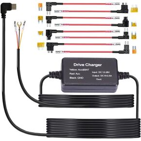 Acc Hardwire Kit,USB-C Hard Wire Kit for Y600 Dash Cam,Low Voltage Protection for Parking Mode