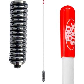 Prostick 3' Foot Fiberglass 1000 Watt - White CB Radio Antenna with Heavy Duty Stainless Steel Spring
