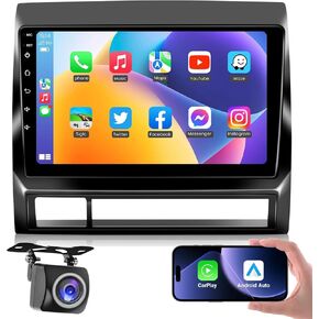 Android Radio for Toyota Tacoma 2005 2006 2007 2008 2009 2010 2011 2012 2013 2014 2015, 9 Inch Touch Screen Car Stereo with Wireless Carplay Android Auto/WiFi/GPS/SWC Backup Camera