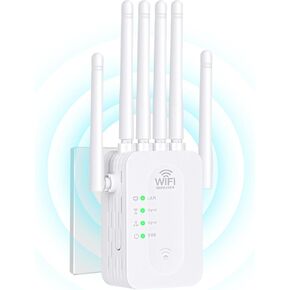 WiFi Extender Signal Booster, WiFi Extender with Ethernet Port WiFi Booster Up to 11800sq, 6 Antennas Extend WiFi Coverage 360°,WiFi Extenders Signal Booster for Home and Outdoors