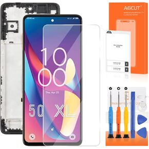 for TCL 50 XL Screen Replacement for TCL 50 XL 5G LCD Display T702W Digitizer Touch Screen Assembly Repair Parts with Frame