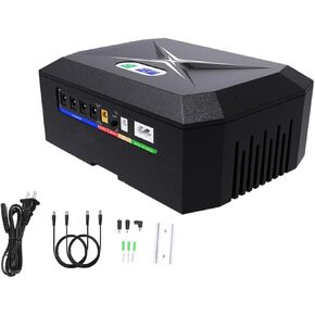 Mini UPS Battery Backup for Routers 45W Built-in 24000mAh Rechargeable Surge Protector with POE,Output DC 9V/12V 3.5A USB/DC 5V/2.4A for Modem,Security Camera, Smartphones