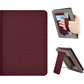 for Kindle Paperwhite 12th Generation-2024 7" Flip Case, Hand Strap Feature ，Slim Fit Vertical Multi-Viewing Stand Cover with Auto-Wake/Sleep for Kindle Paperwhite 2024 E-Reader（Red）