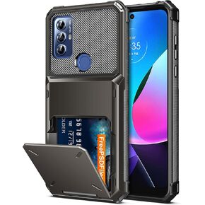 COOYA for Moto G Play 2023 Case Wallet 5 Credit Card Holder ID Slot Flip Cover G Play 2023 Wallet Case Back Pocket Dual Layer Protective Hard Shell TPU Rugged Rubber Bumper for Moto G Play 2023 Purple