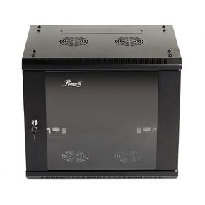 Rosewill 9U Server Rack Enclosure with Glass Door, Locks, & Removable Side Panels Wall Mount Network Cabinet 19 Inch Rack 17.7 Inches Deep Flat-Pack