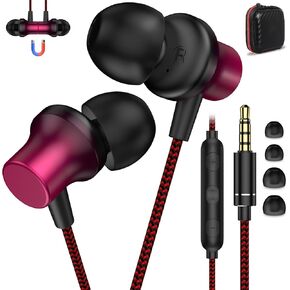 Wired Headphones Earbuds for Laptop PC Chromebook Noise Isolating Ear Buds with 3.5mm Plug in Audio Jack Microphone HiFi Stereo Clear Call Corded Earphones for Kindle Fire Nintendo Switch MP3 Android