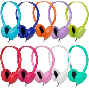 Classroom Kids Headphones Bulk 15 Pack Class Set of Headphones for School Students Children Toddler Boys Girls Teen (10 Colors)