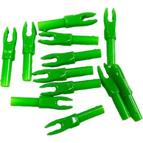 Arrow Nocks for ID .165 in / 4.2 mm Arrow Shaft, 12 Pack, Plastic Arrow Tails for Coumpound/Recurve Bows (Green)