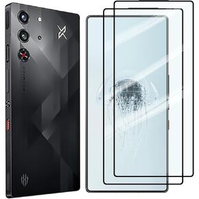 Case for ZTE Nubia Red Magic 10 Pro / 10 Pro+ Case with Ring Stand Holder, Soft TPU Bumper + Acrylic Back Military Grade Airbags Shookproof Drop Protection[1 Tempered Film],Stand Black