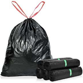 Portable Toilet Bags, 8 Gallon Drawstring Biodegradable Camping Toilet Bags Leak-Proof Potty Bags for Camping, Hiking, Traveling (50PCS)