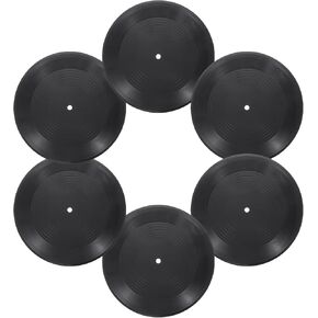 uxcell 6Pcs Blank Vinyl Records 12 Inch Fake Record Vintage Decoration, PVC Plain Faux Blank Vinyl Records, Retro Vinyl Records for Home Studio Room Wall Aesthetic