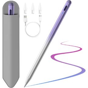 Stylus iPad Pencil for iPad 2018-2024,Apple Pencil Pro with Palm Rejection Compatible,Stylus Pen for iPad 10/9/8/7/6, iPad Pro 12.9"/11"/13"(M4), iPad Mini 6/5, iPad Air 5/4/3/11"-13"(M2),Purple White