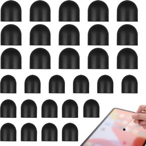 30 PCS Stylus Tips Replacement Tips Only, Black Surface Pen Tips Soft Rubber Tips Universal Stylus No Scratches Stylus Tips Rubber Tips for Stylus Pen Touch Screen Pen (15 Pair, 0.2'' & 0.28'')