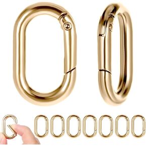 10PCS Carabiner 1" Tiny Stainless Steel Oval Carabiner Clips Small Spring Carabeaner O Snap Hooks for Paracord Lanyard Keychain, Car Key Rings Hook, Dog Tag Clips, Purse Keychain Replacement