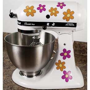 Milk Mug Designs Hippie Flowers Daisy Decals for Kitchen Mixers Stickers
