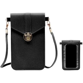 Touchscreen Phone Wallet, Phone Purses with Crossbody Strap with Buckle and Detachable Shoulder Strap