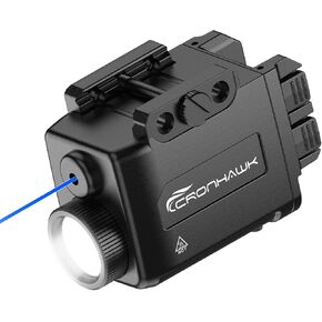 Pistol Light Blue Laser Combo Rechargeable, 700 Lumen Blue Beam Flashlight for Picatinny 1913 Rail Mounted Light with Strobe, USB-C Charging