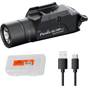Fenix GL19R v2.0 1200 Lumen Quick Release Rail Mounted Flashlight, USB-C Rechargeable, 459 Yards Long Range with Lumentac Organizer