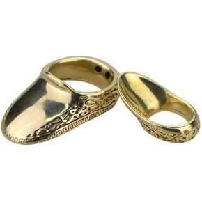 AMEYXGS Archery Thumb Ring Handmade Brass Finger Protector Thumb Protector Ring for Outdoor Archery Hunting Accessories Finger Tab