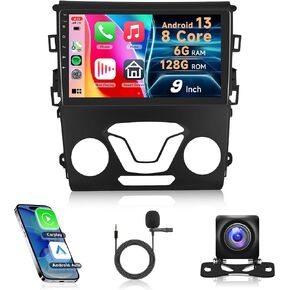 8-Core 6G+128G Car Radio for Ford Fusion 2013-2019 for Ford Mondeo, Rimoody Car Stereo Android 13 Wireless Carplay Android auto Mirror Link GPS WiFi DSP-36 59-UI Themes 9'' Touchscreen BT FM/RDS