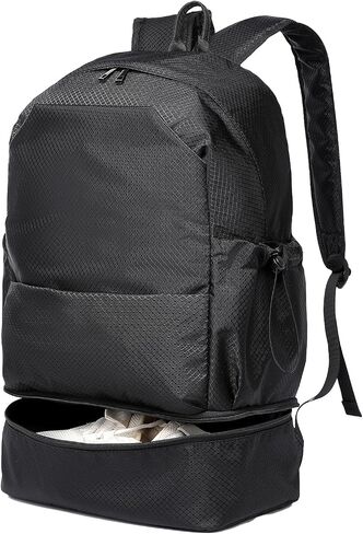 seyfocnia Gym Backpack for Men,Waterproof Backpack With Shoe Compartment Lightweight Travel Backpack Sports Backpack Casual Daypack Backpack-Black in Kuwait