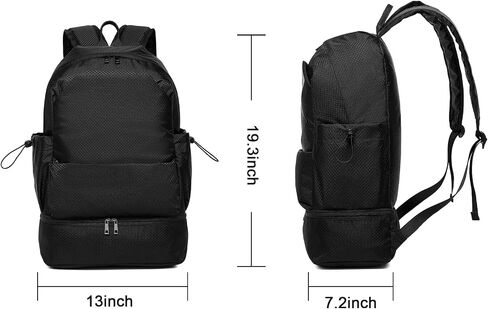 seyfocnia Gym Backpack for Men,Waterproof Backpack With Shoe Compartment Lightweight Travel Backpack Sports Backpack Casual Daypack Backpack-Black in Kuwait