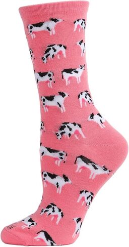 MeMoi Cool Cows Rayan Blend Crew Socks in Saudi Arabia