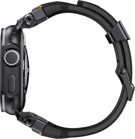 Silicone Rubber Band for Apple Watch, Silicone Sport Strap with Metal Connecter for iWatch Ultra 2/Ultra, Men Rubber Band for Apple Watch Series 10/9/8/7/6/SE/5/4/3/2/1 in Saudi Arabia