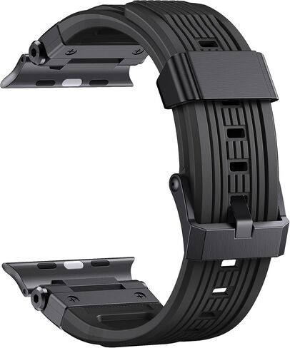 Silicone Rubber Band for Apple Watch, Silicone Sport Strap with Metal Connecter for iWatch Ultra 2/Ultra, Men Rubber Band for Apple Watch Series 10/9/8/7/6/SE/5/4/3/2/1 in Saudi Arabia