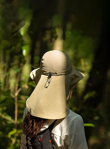 Aonijie Wide Brim Sun Hat مع غطاء الوجه وغطاء الرقبة للرجال النساء ، قبعات الصيد UPF 50+ حماية من أشعة الشمس فوق الأشعة فوق البنفسجية in Kuwait