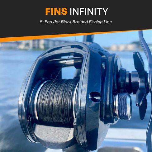 FINS Infinity Braid - USA Made - Silky Smooth 8-End Jet Black Braided Fishing Line for Superior Casting and Quiet Performance in Guides in Saudi Arabia
