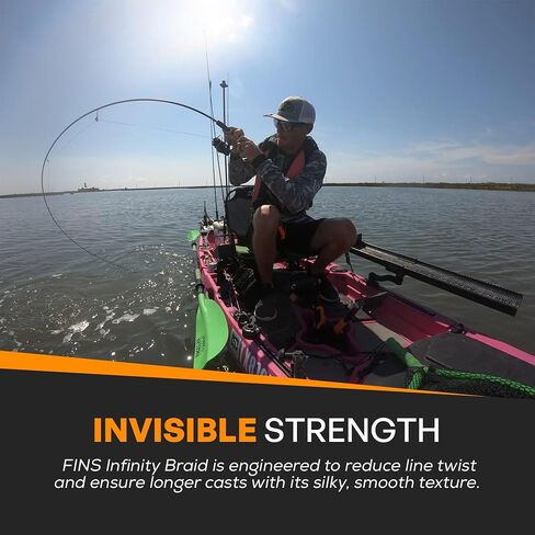 FINS Infinity Braid - USA Made - Silky Smooth 8-End Jet Black Braided Fishing Line for Superior Casting and Quiet Performance in Guides in Saudi Arabia