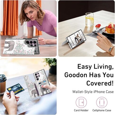 Goodon for Samsung Galaxy S25 Plus Case Wallet - Flip Folio Leather Cover مع تصميم الأزهار العصرية ، 3 فتحات البطاقة ووظيفة Kickstand ، حالة هاتف واقية للنساء الفتيات - تزهر الزهور البرية in Kuwait