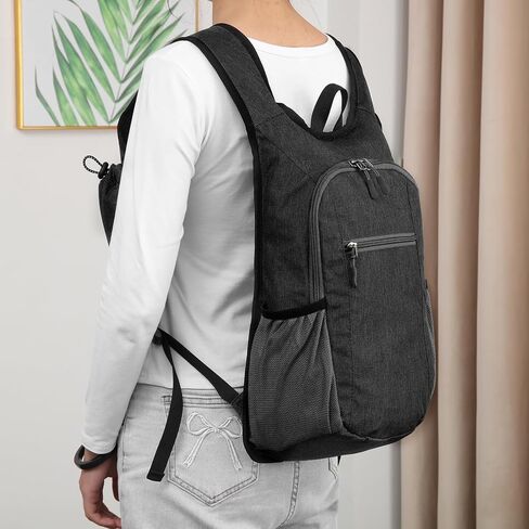 Hiking Daypack Small Travel Hiking Backpack for Women and Men Lightweight Packable Travel Back Pack for Women Men,Black in Saudi Arabia