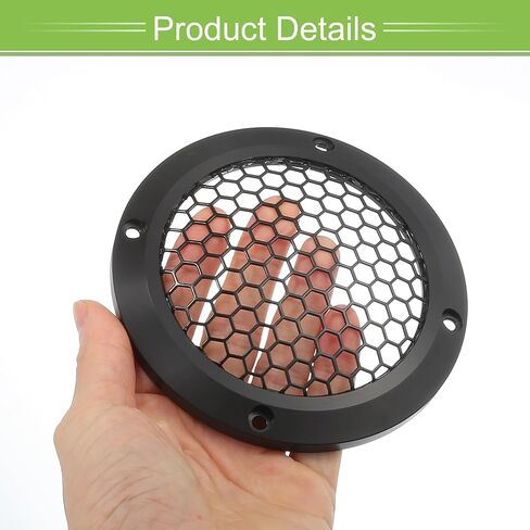 ACROPIX Universal 4" Car Speaker Grills Cover Mesh Round 4 Inch Audio Speaker Subwoofer Guard Protector Case with Mounting Screws Iron Aluminum Alloy Black - Pack of 2 in Saudi Arabia