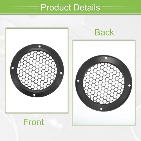 ACROPIX Universal 4" Car Speaker Grills Cover Mesh Round 4 Inch Audio Speaker Subwoofer Guard Protector Case with Mounting Screws Iron Aluminum Alloy Black - Pack of 2 in Saudi Arabia