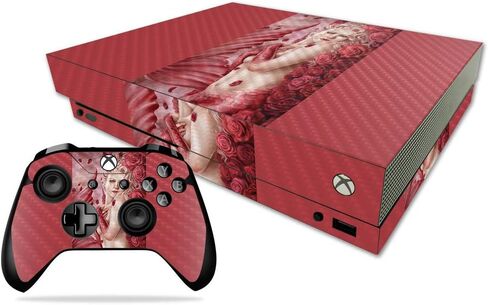 MightySkins Carbon Fiber Skin for Microsoft Xbox One X - Heart Dance | Protective, Durable Textured Carbon Fiber Finish | Easy to Apply, Remove, and Change Styles | Made in The USA in Saudi Arabia