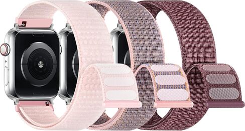 3 Pack Sport Loop Band Compatible with Apple Watch Bands 38mm 40mm 41mm 42mm 44mm 45mm 46mm 49mm for Women Men, Adjustable Breathable Nylon Straps for iWatch Series 10/9/8/7/6/5/4/3/SE/Ultra in Saudi Arabia