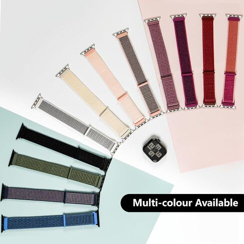 3 Pack Sport Loop Band Compatible with Apple Watch Bands 38mm 40mm 41mm 42mm 44mm 45mm 46mm 49mm for Women Men, Adjustable Breathable Nylon Straps for iWatch Series 10/9/8/7/6/5/4/3/SE/Ultra in Saudi Arabia
