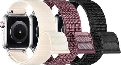 3 Pack Sport Loop Band Compatible with Apple Watch Bands 38mm 40mm 41mm 42mm 44mm 45mm 46mm 49mm for Women Men, Adjustable Breathable Nylon Straps for iWatch Series 10/9/8/7/6/5/4/3/SE/Ultra in Saudi Arabia