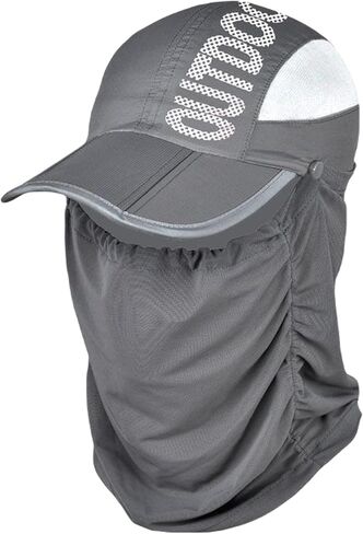 Two KAT Sun Protection Foldable Wide Brim & Neck Flap Face Mask Hat, Lightweight Balaclava Breathable Cap Fishing Outdoor in Saudi Arabia