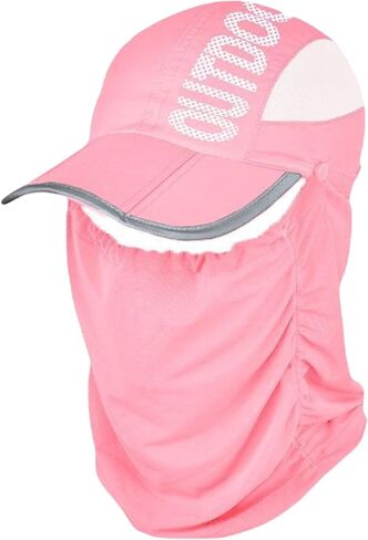 Two KAT Sun Protection Foldable Wide Brim & Neck Flap Face Mask Hat, Lightweight Balaclava Breathable Cap Fishing Outdoor in Saudi Arabia