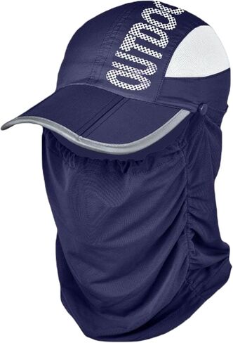 Two KAT Sun Protection Foldable Wide Brim & Neck Flap Face Mask Hat, Lightweight Balaclava Breathable Cap Fishing Outdoor in Saudi Arabia