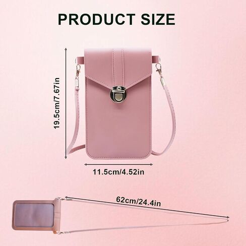 Touchscreen Phone Wallet, Phone Purses with Crossbody Strap with Buckle and Detachable Shoulder Strap in Saudi Arabia