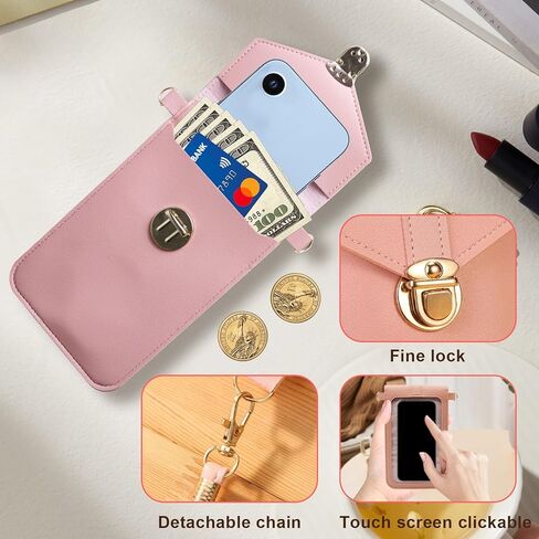 Touchscreen Phone Wallet, Phone Purses with Crossbody Strap with Buckle and Detachable Shoulder Strap in Saudi Arabia