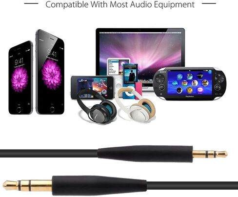 QC45 Replacement Headphone Audio Cable Cord, Aux Wire 3.5mm to 2.5mm Compatible with Bose QuietComfort QC25 QC35 QC35II QC45 NC700 Soundlink Soundtrue On-Ear 2 OE2 OE2i Headphones (No mic) in Kuwait