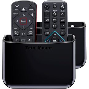TotalMount Universal Remote Control Holder – Attaches to Wall or Back of TV – Compatible with All TV Remotes (Premium Black, Large Two Pack)