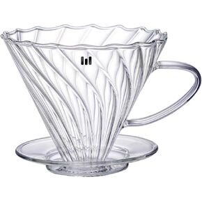 MacV Drip Pour-Over Coffee Maker, V-Shaped Glass, Size 2 Filters, Medium Grind, Black, Regular